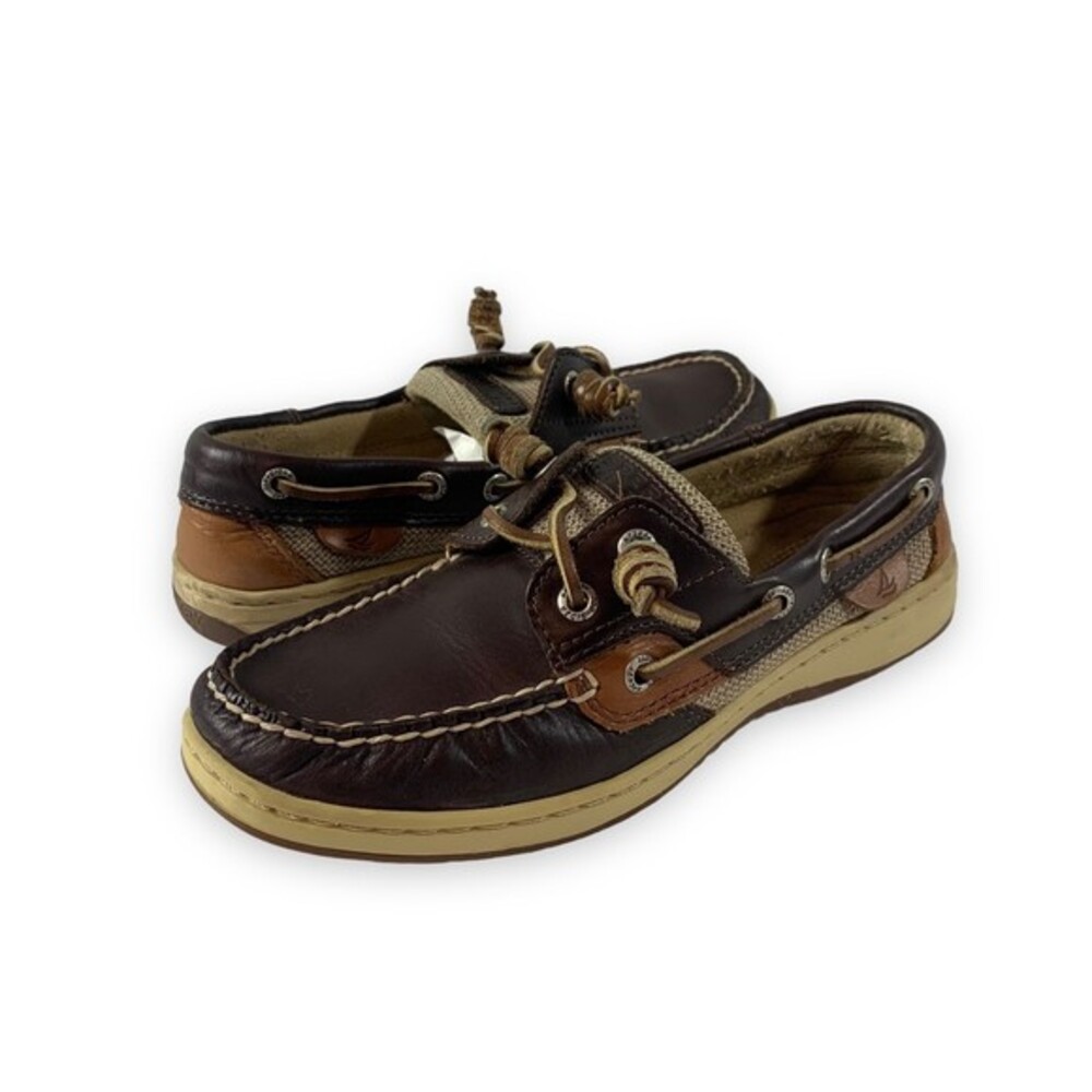 Sperry Leather Lace Up Loafers Boat Shoes Womens‎ 6.5 Brown